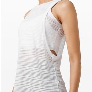 Clear and present muscle tank white